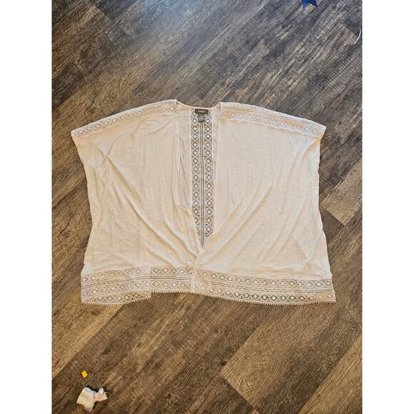 Neiman Marcus white sleveeless oversized cardigan crochet womens large boho - Picture 2 of 6